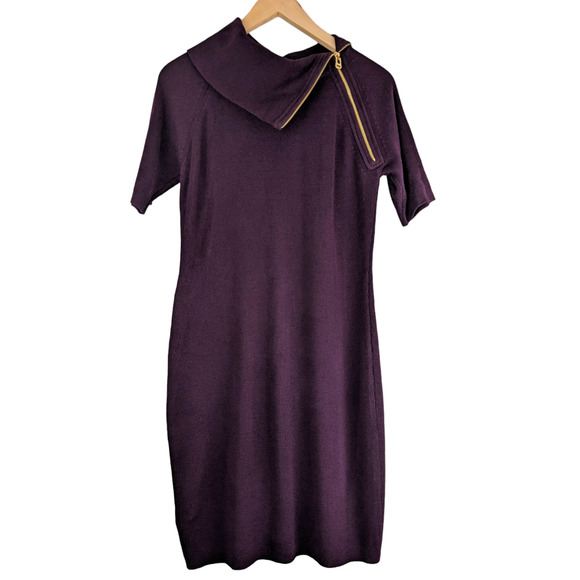CALVIN KLEIN Purple Bodycon Sweater Dress Size Medium - Picture 2 of 8